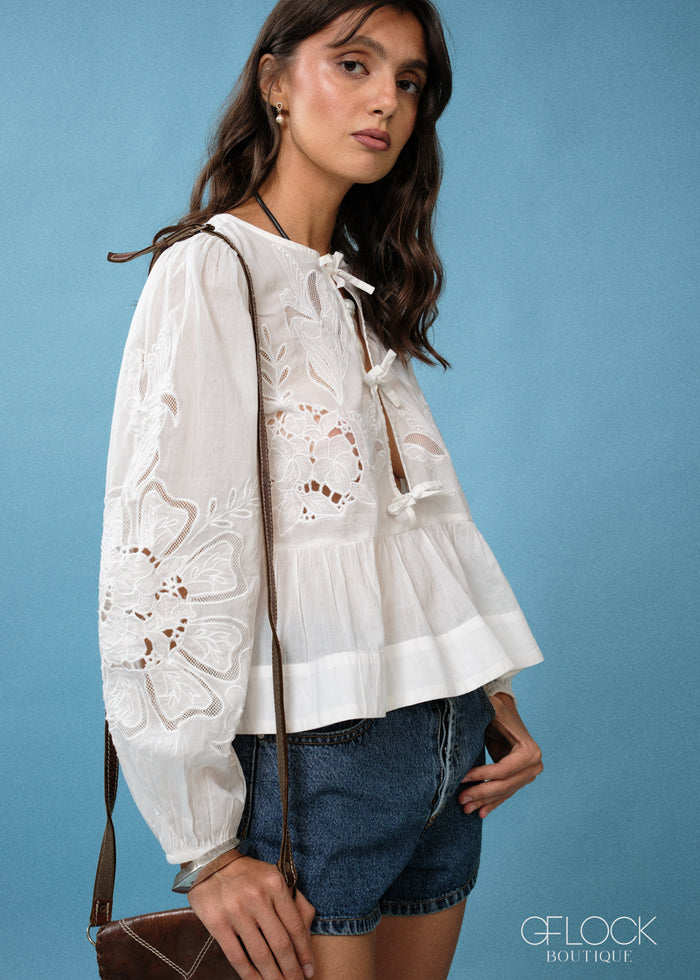 Petal Tie Blouse - 300726