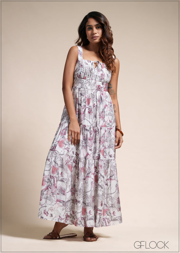 Pin Tuck Detailed Maxi Dress - 110526