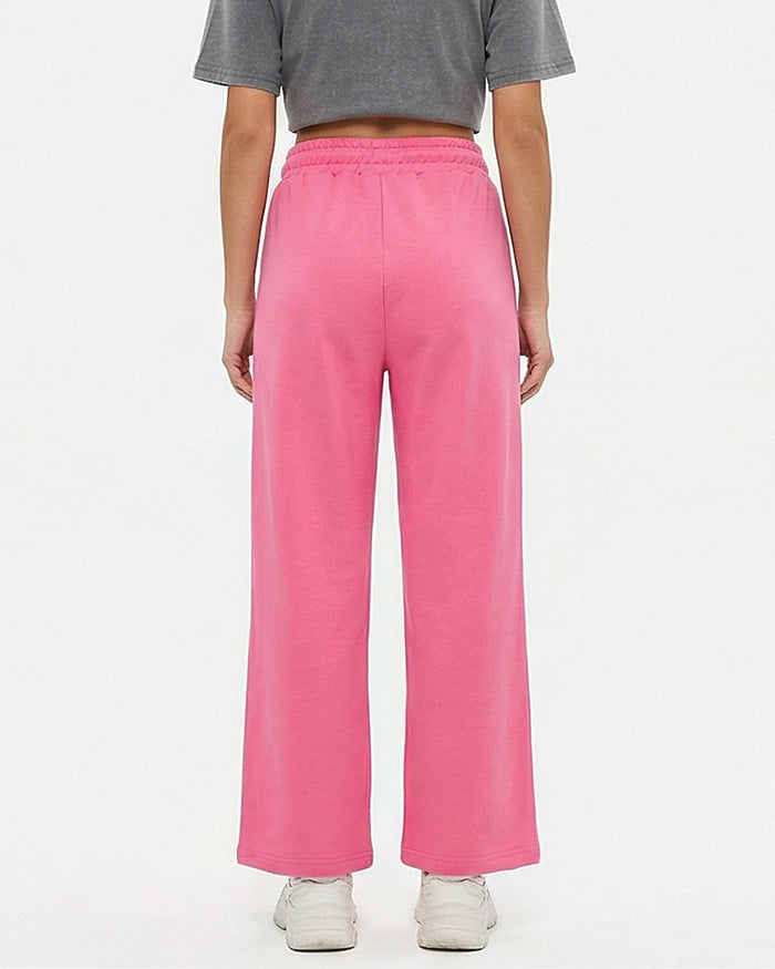 Pink Wide Leg Piping Detail Sweatpants - R216555