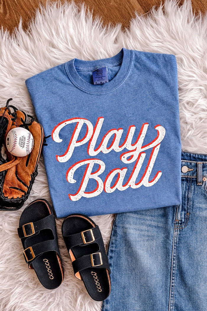 Play Ball Graphic Tee - Flo Blue