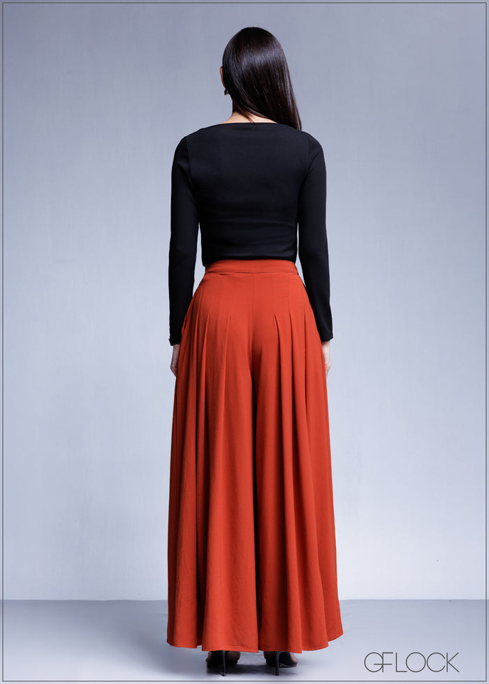 Pleated Flare Pant - 100425