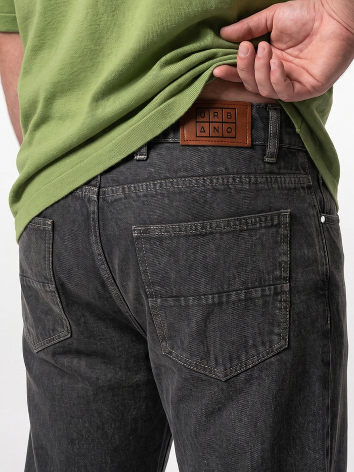 Plus Men's Grey Relaxed Fit Washed Denim Jeans Non-Stretchable