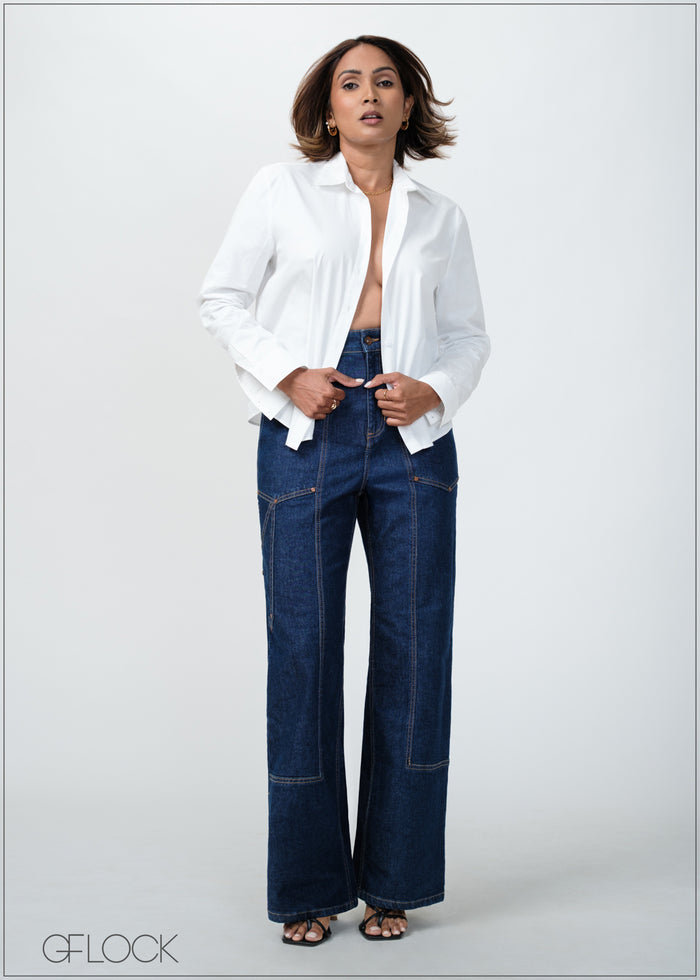 Pocket Detail Jean - Short Length - 090425