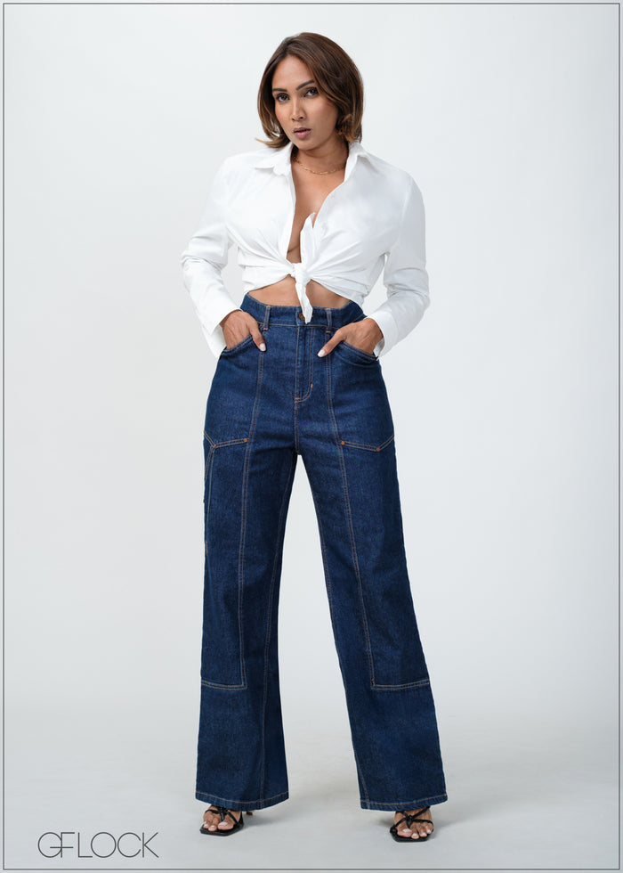 Pocket Detail Jean - Short Length - 090425