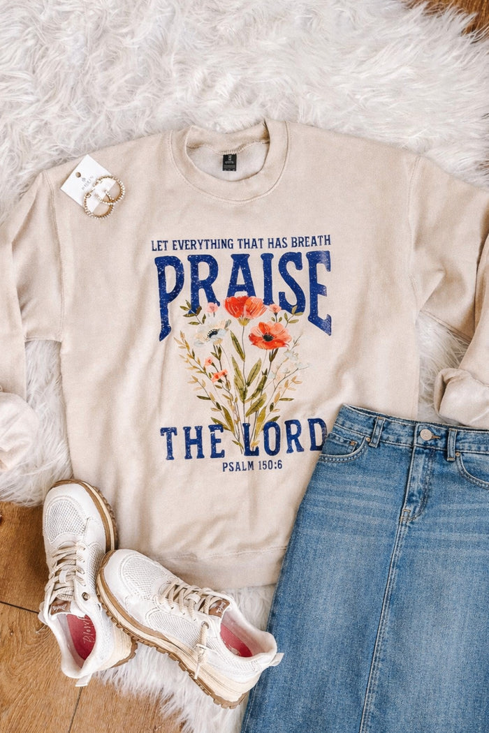 Praise The Lord Crewneck Sweatshirt - Sand