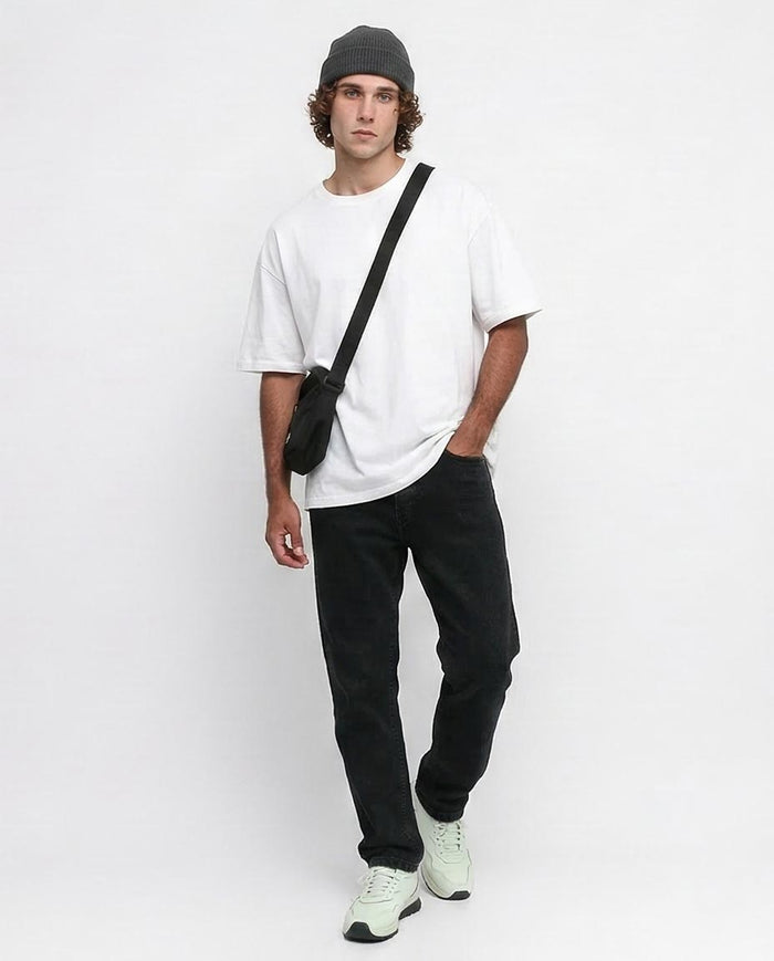 Premium Black Slim Fit Jeans - 100% Cotton Men's Denim - RAVIN - O192891