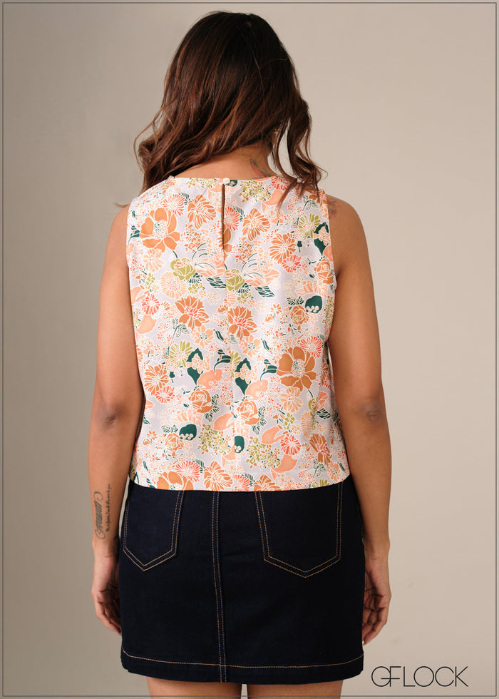 Printed Basic Crop Top - 130326
