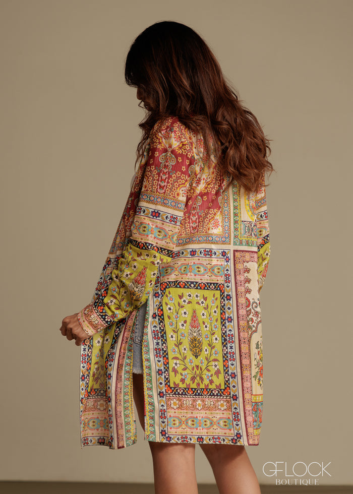 Printed Cotton Woven Shirt - women’s top alternate view - GFLOCK Sri Lanka