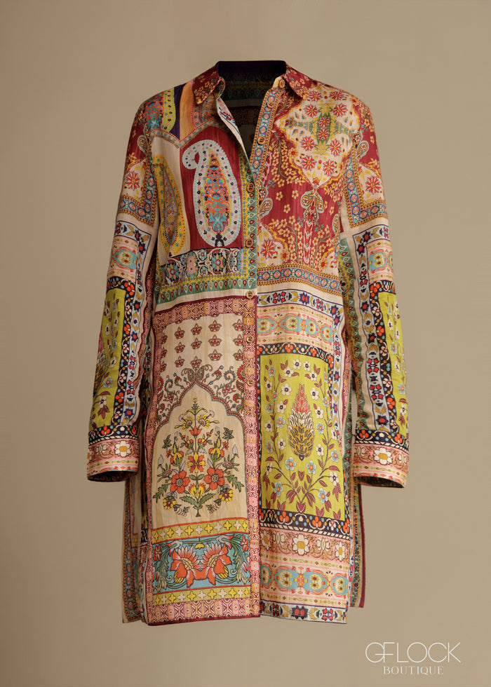 Printed Cotton Woven Shirt - women’s top alternate view - GFLOCK Sri Lanka