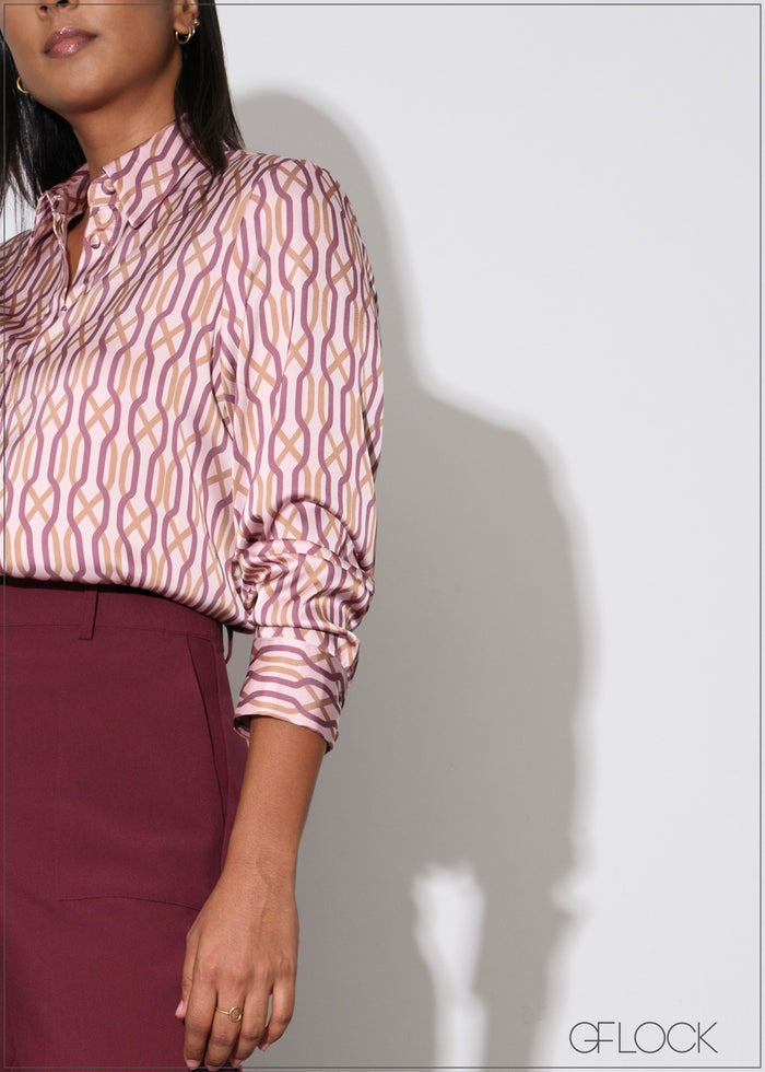 Printed Long Sleeve Shirt - 070725