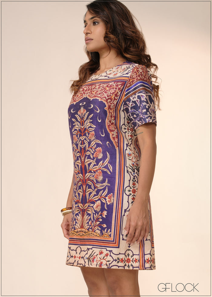 Printed Shift Dress - 040426
