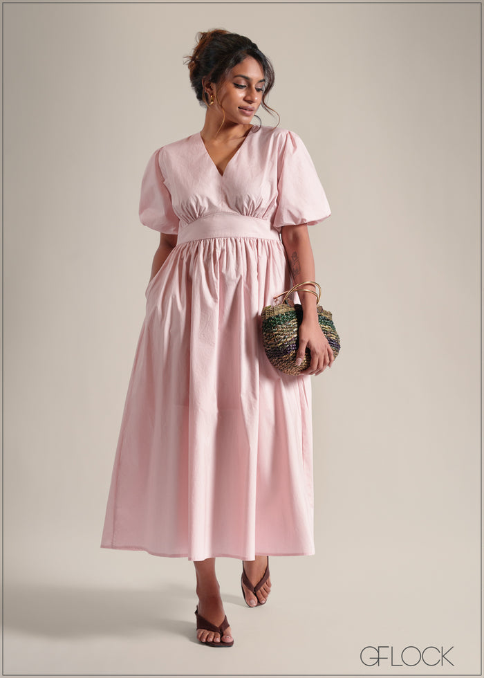 Puff Sleeve Dress - 250825