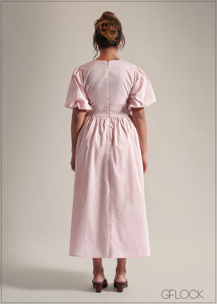Puff Sleeve Dress - 250825