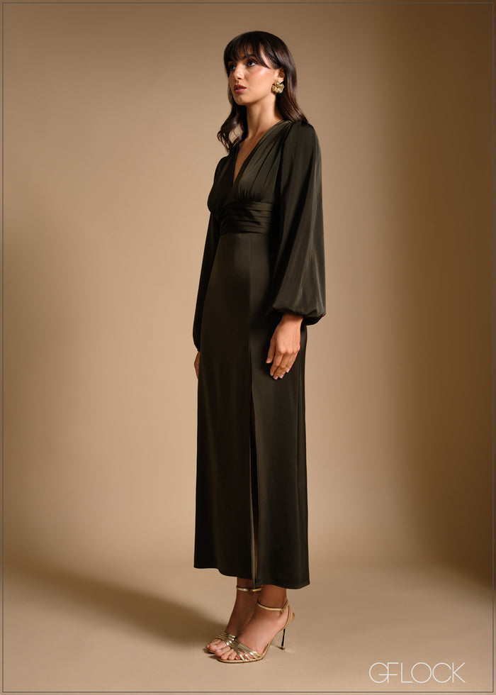 Puff Sleeve Maxi Dress - 240426