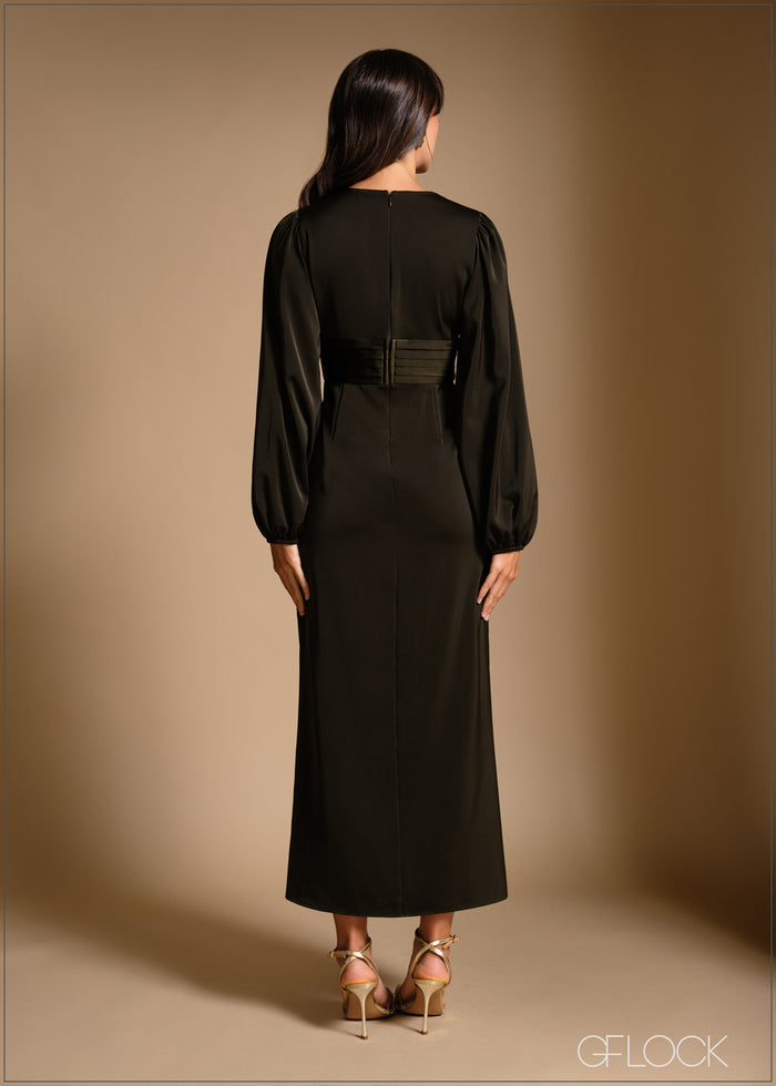 Puff Sleeve Maxi Dress - 240426