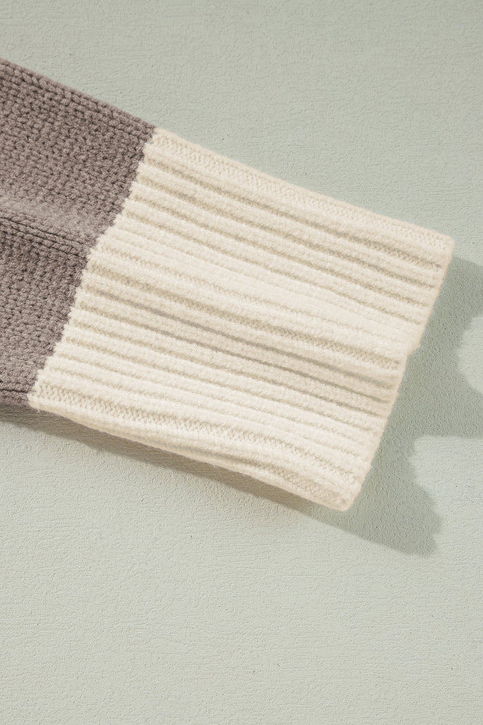 Pull ample à blocs de couleurs Simply Taupe