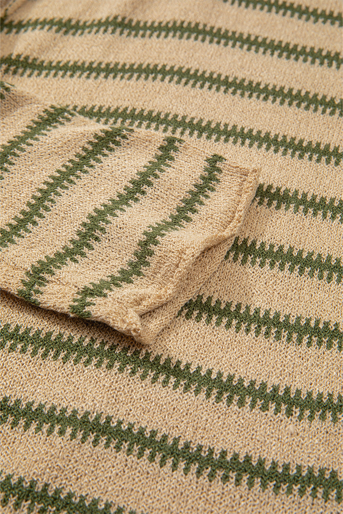 Pull décontracté à rayures kaki *