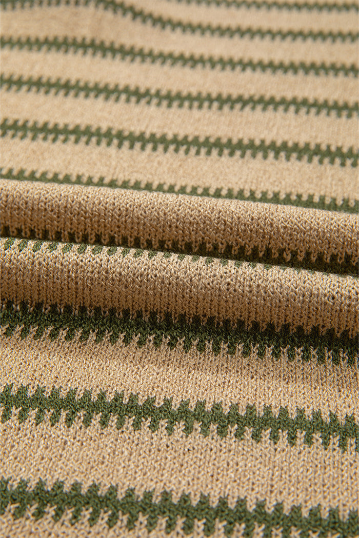 Pull décontracté à rayures kaki *