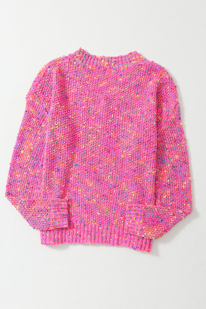 Pull décontracté tricoté à pois colorés *