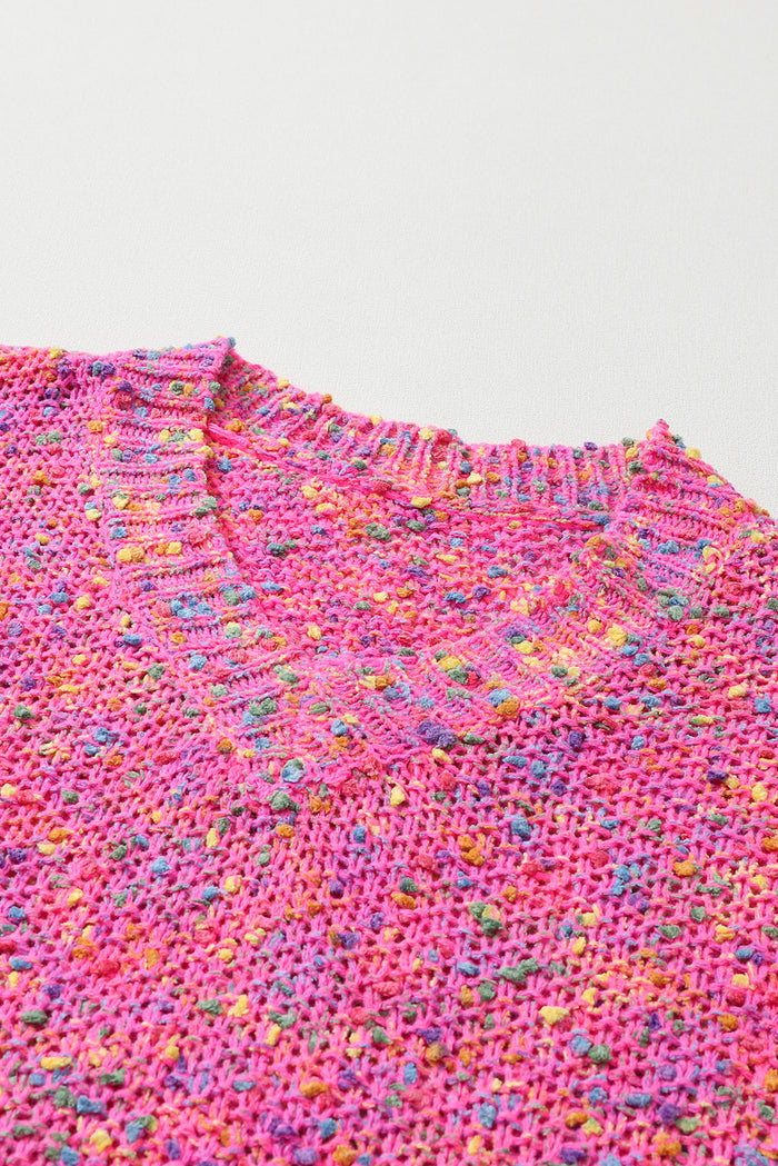 Pull décontracté tricoté à pois colorés *