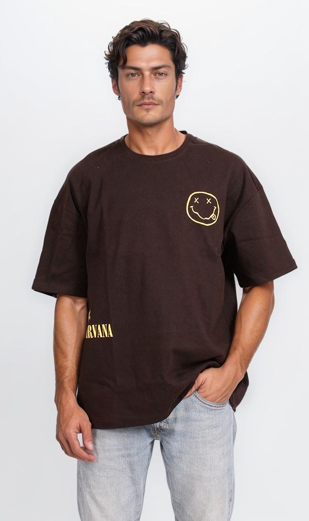 Nirvana Skeleton Band Graphic T-Shirt - Black