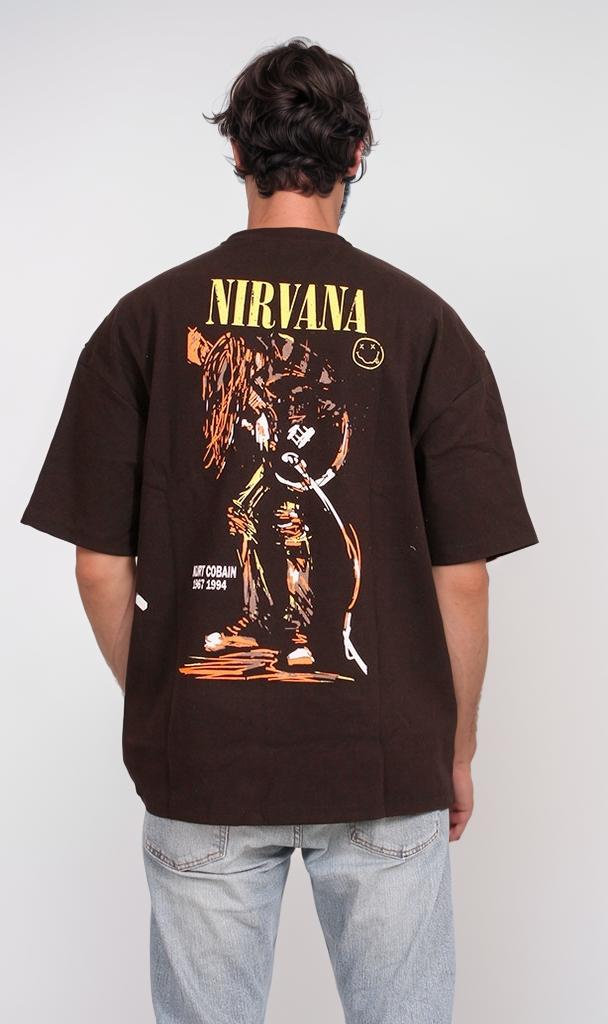 R204825 - Nirvana Skeleton Band Graphic T-Shirt – Black