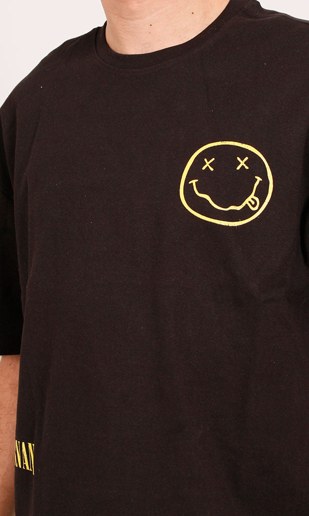 R204825 - Nirvana Skeleton Band Graphic T-Shirt – Black