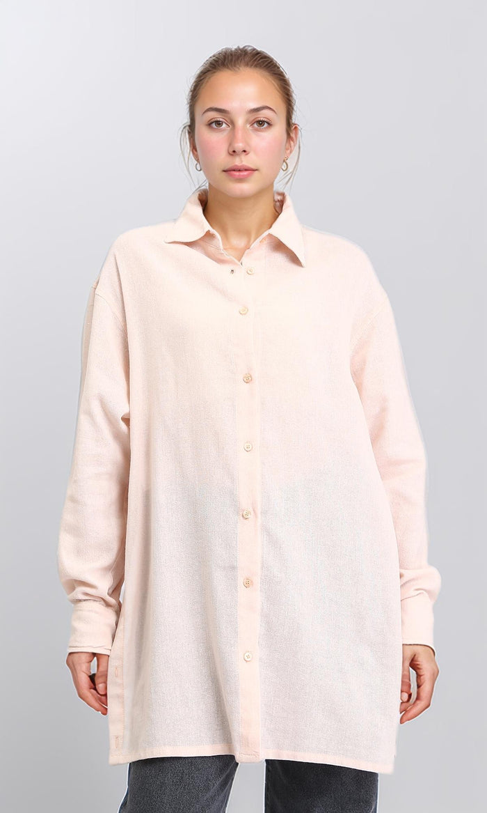 Casual Long Sleeves Regular Fit Shirt - Nude