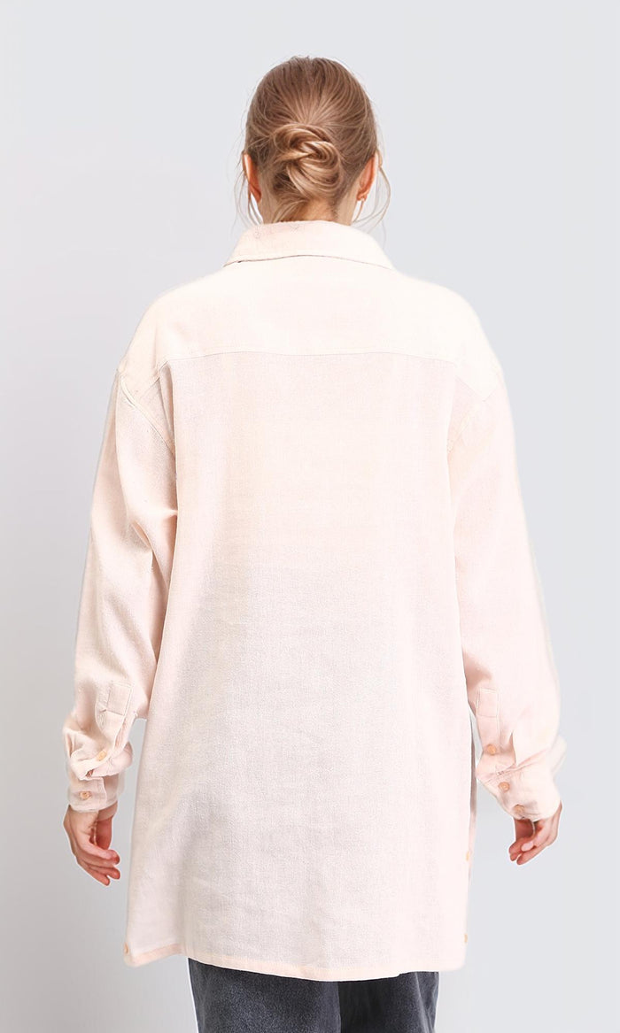 R206364 - Casual Long Sleeves Regular Fit Shirt - Nude