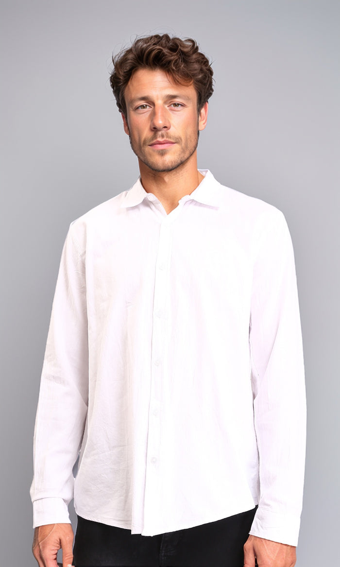 Solid Regular Fit Long Sleeves Shirt - White