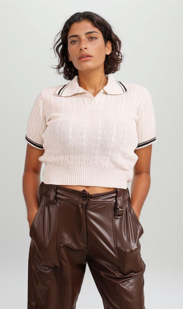 Short Sleeve Polo - Cream