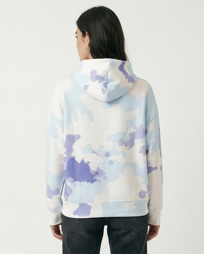 R206862 - Tie-Dye Melton Hoodie - Blue & White