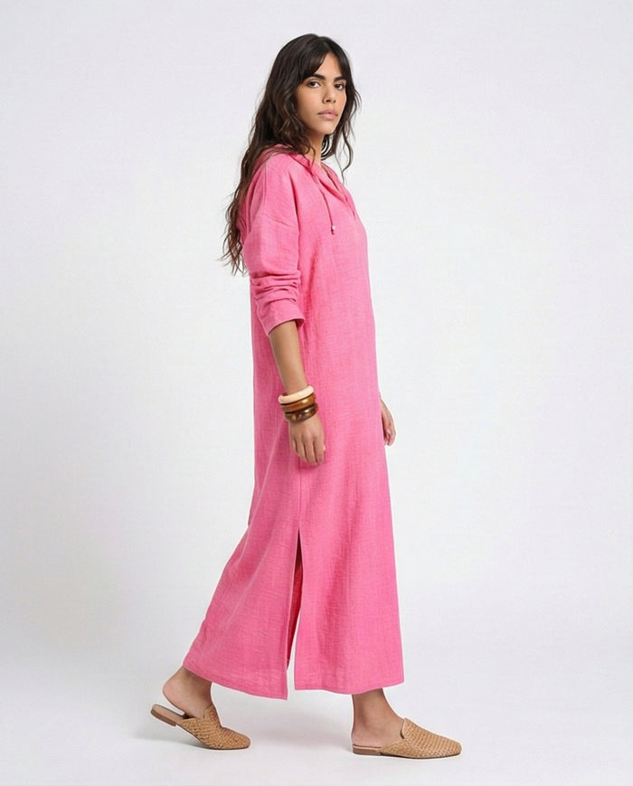 R207234- Belted Linen Shirt - Blue