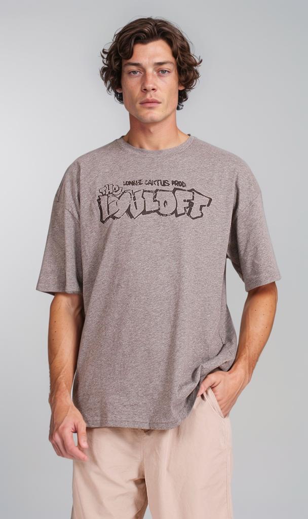 Graphic Printed Oversized T-Shirt - Grey