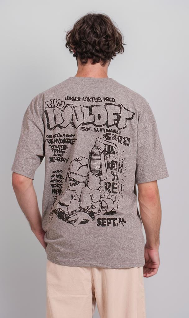 R207289 - Graphic Printed Oversized T-Shirt - Grey