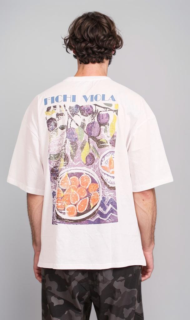 R207697 - Graphic Printed Oversized T-Shirt - White