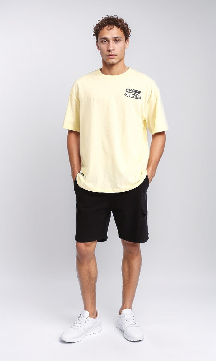 R208551 - Front & Back Print Cotton Tee - Light Yellow