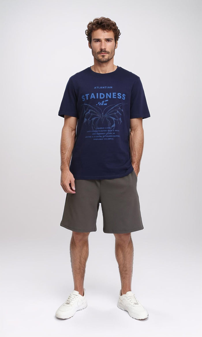 R208824 - Slip On Solid Casual Shorts - Dark Grey