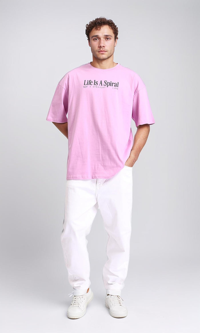 R208980 - Slip On Printed Cotton Tee - Pink