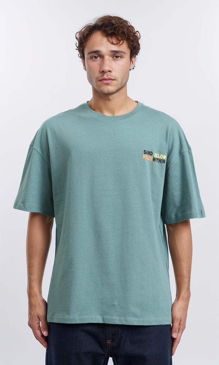 Crew Neck Slip On Cotton Tee - Dark Mint
