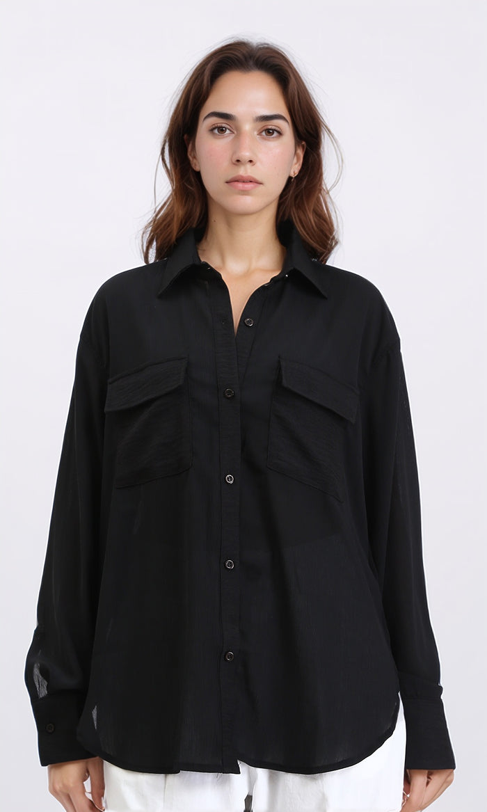 Lightweight Long Sleeves Shirt - Black