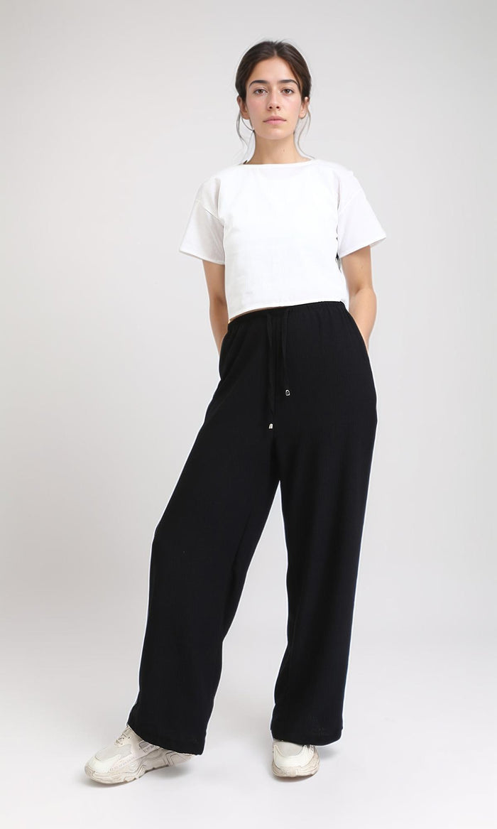 R209218 - Solid Cotton Tee with Back Fringes - White