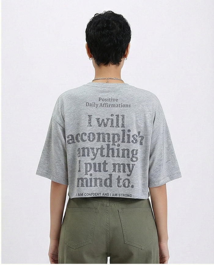 R209244 - Printed Relaxed Fit Cotton Tee - Heather Grey