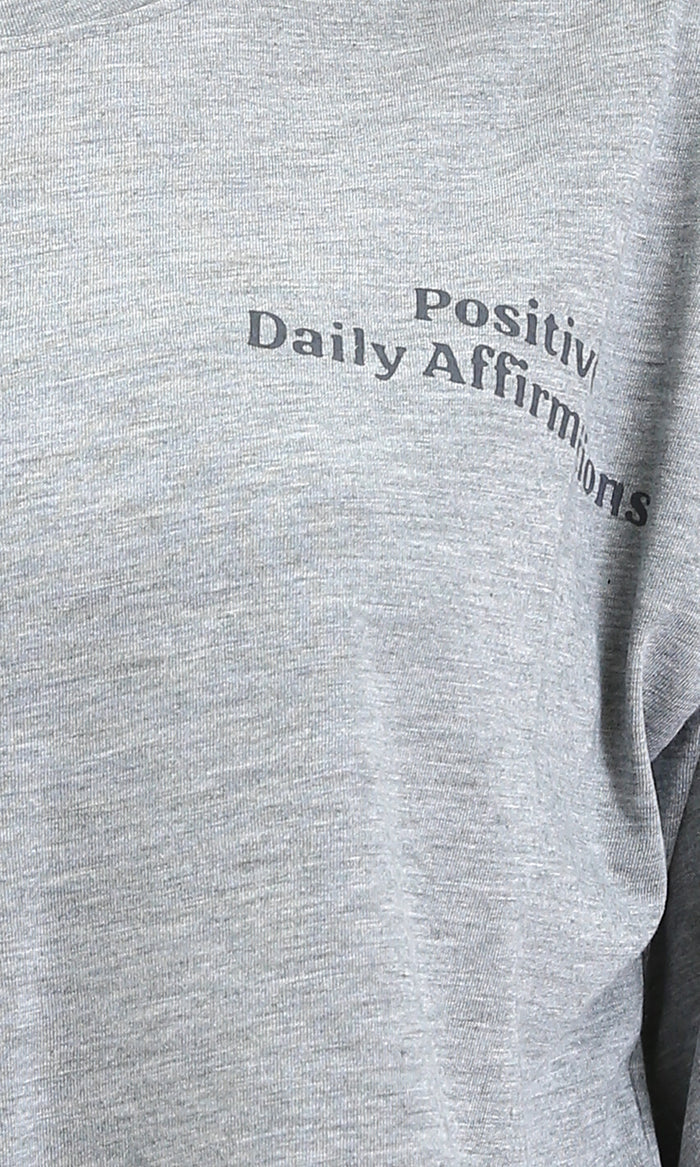 R209244 - Printed Relaxed Fit Cotton Tee - Heather Grey