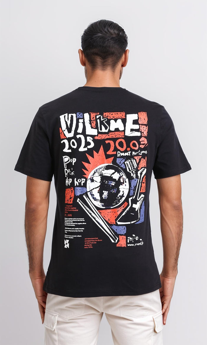 R209379 - Cotton Regular Fit Slip On Tee - Black