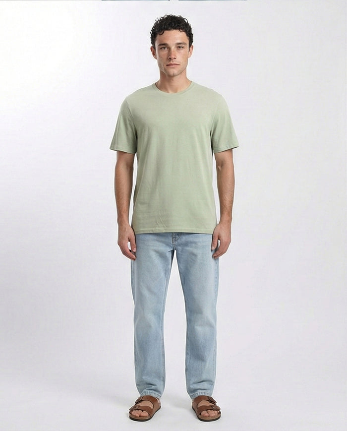 R209382 - Crew Neck Slip On Basic Tee - Olive