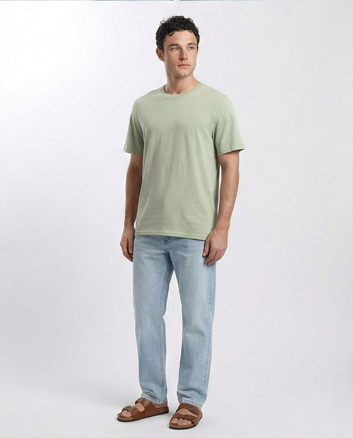 R209382 - Crew Neck Slip On Basic Tee - Olive