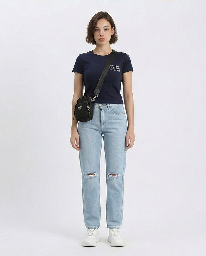 R209433 - Regular Fit Short Sleeves Summer Tee - Navy Blue
