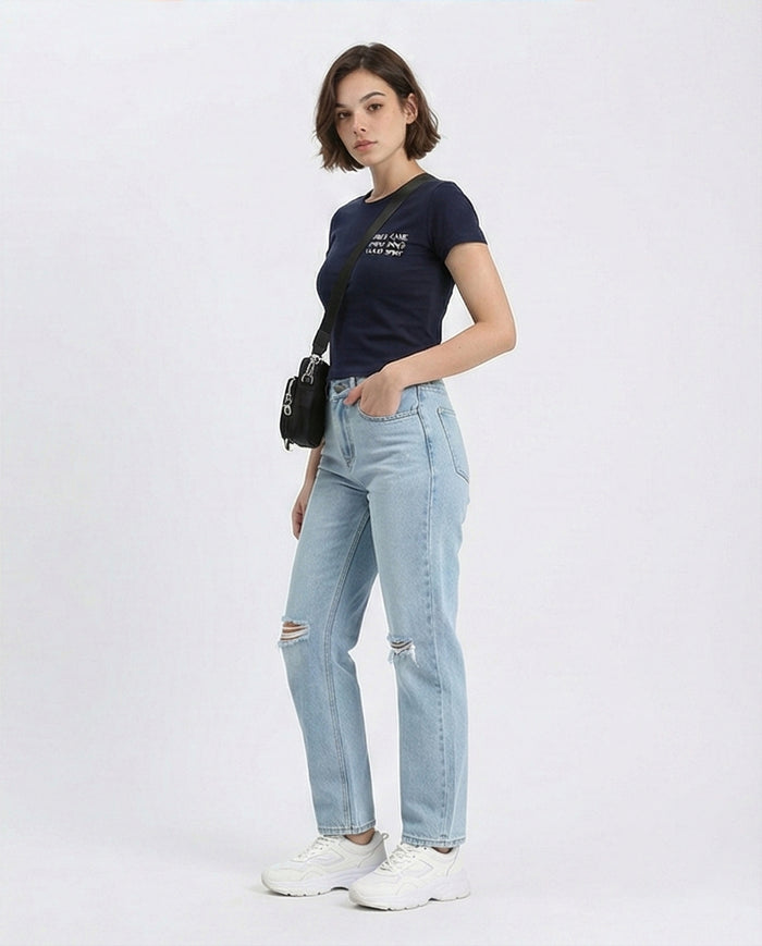 R209433 - Regular Fit Short Sleeves Summer Tee - Navy Blue