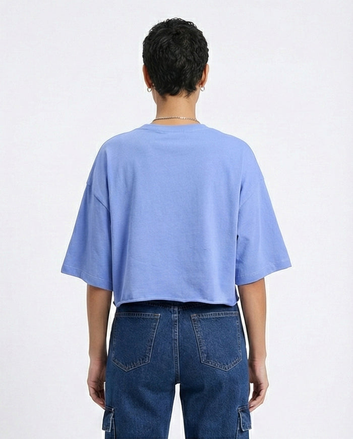 R209489 - "Orange Soda" Printed Cotton Tee - Lavender Blue